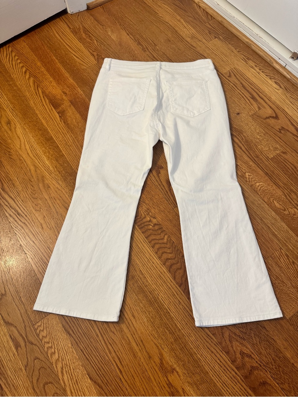 Ann Taylor White Cropped Flare Jeans